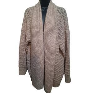 Frye Cardigan XL Blush Pink Crochet Cotton Wool Blend Casual Cozy